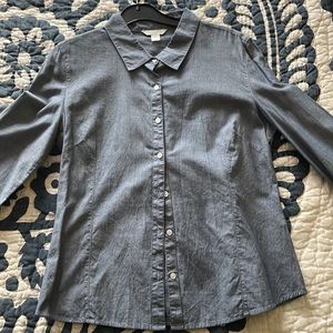 [Garnet Hill] Chambray Button Down Blouse